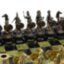Шахматы подарочные из камня змеевик и бронзы "Спарта", 400*400мм
