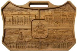Резные дорожные нарды из массива мореного дуба "Кострома"