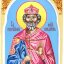 Рукописная икона "Святой равноапостольный князь Владимир" на кипарисе