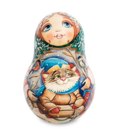 Неваляшка "Мария с котом"