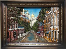 Панно из дерева "Город"