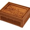 Лото + домино в резной шкатулке из ясеня "Охотники на привале"