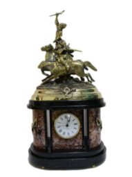 Часы каминные из креноида "Джигитовка" 43 см