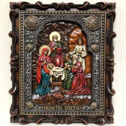 Резная Икона Рождество Христово