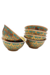 Набор из 6-ти пиал d 12 см "Александрия" (бирюза) коллекция Bowls
