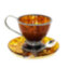 Чайная чашка из янтаря "Венеция" с ложкой