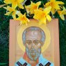Рукописная икона "Николай Чудотворец"