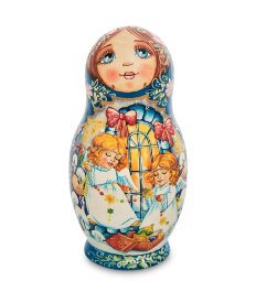 Матрешка 5-ть мест "Мария с ангелами"