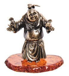 Фигурка "Монах" (латунь, янтарь)