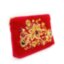 Косметичка бархатная расшитая золотой нитью и янтарем