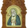 Рукописная икона "Преподобный Серафим Саровский чудотворец" на кипарисе