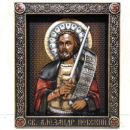 Резная икона Великий князь Александр Невский