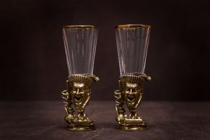 Лафитник из латуни и хрусталя «Самогонщик»