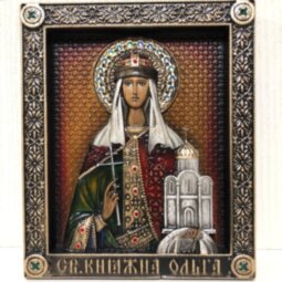 Резная икона Святая великая княгиня Ольга
