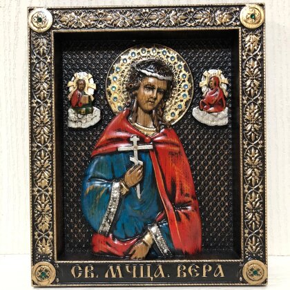 Резная икона Святая мученица Вера Римская