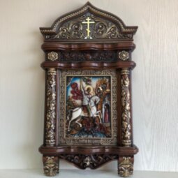 Резная Икона Святой Георгий Победоносец