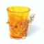 Стопка в стопочнице из янтаря "Золотая рыбка"