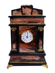 Часы каминные из яшмы долерита 33,5 см