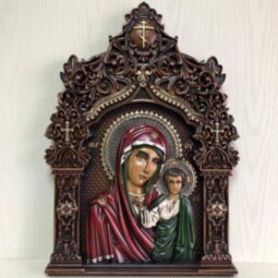 Резная Икона Казанской Богородицы