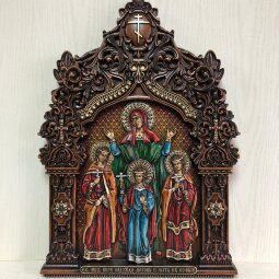Резная Икона Вера, Надежда, Любовь и мать их София
