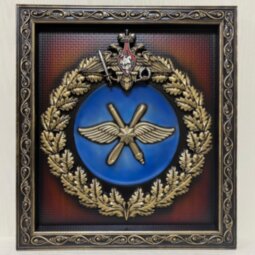 Герб резной из дерева ВКС России